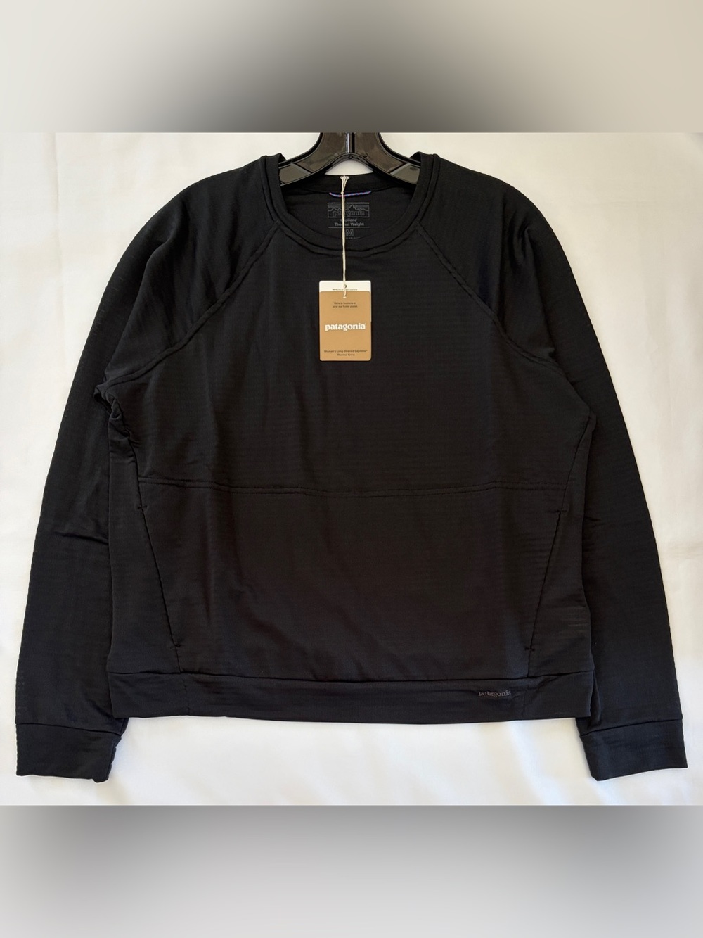 $125 Patagonia Women's Long Sleeve Capilene Thermal Crew Top Black Size M